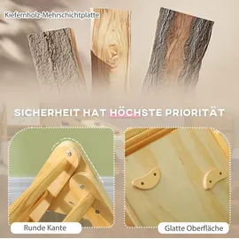 aiyaplay Kletterdreieck 2 in 1 Set mit Rutsche Naturholz