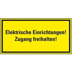 Schild I Hinweisschild Elektrische Einrichtungen!Zugang..., Kunststoff, 200x100mm, ASR A1.3