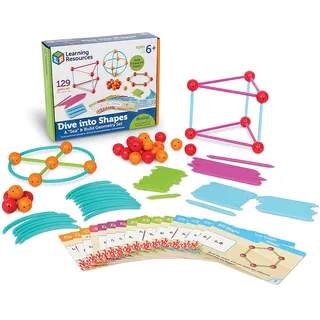 Learning Resources Geometrie-Baukasten Meereswelt, 129-teiliges Mint-Konstruktions- und Lernspielzeug für Kinder, Mehrfarbig