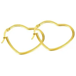 Paar Creolen FIRETTI "Schmuck Geschenk Herz", gold (gelbgoldfarben), Ohrringe, Damen, Edelstahl