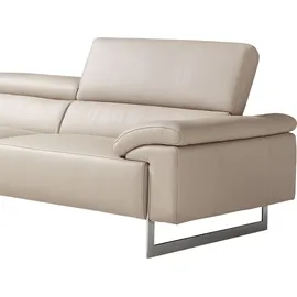 Egoitaliano Ecksofa "Malika, elegant und bequem, Designsofa, L-Form", weiß (paper), B:300cm H:94cm T:107cm, Leder »BULL« (echtes Rindsleder). Geschliffenes, pigmentiertes und behandeltes Rindsleder mit einer Dicke von 1, 3-1, 5 mm.