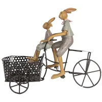 Clayre & Eef Dekoration Kaninchen auf Fahrrad 28x12x23 cm