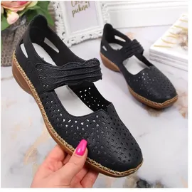 Rieker Damen Geschlossene Ballerinas, Blau 39