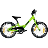 TechniBike PYRO Sixteen - leichtes Kinderfahrrad 16 Zoll für Mädchen und Jungen (mitwachsender Lenker, niedriger Einstieg, nur 5,6 kg), Grün