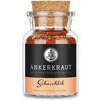 Ankerkraut Schaschlik, Marinade für Fleischspieß, Rind-, Lamm- und Schweinefleisch würzen, Grill oder Pfanne braten, Gemüse-Spieß, 70 g im Korkenglas