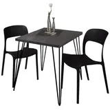 58 aufm Kessel Bartisch Eirena 70 x 75 x 70 cm Schwarz matt/Graphit