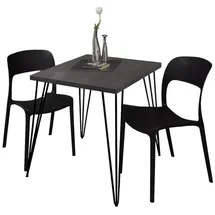 58 aufm Kessel Bartisch Eirena 70 x 75 x 70 cm Schwarz matt/Graphit