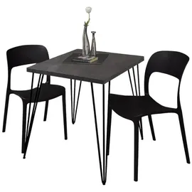 58 aufm Kessel Bartisch Eirena 70 x 75 x 70 cm Schwarz matt/Graphit