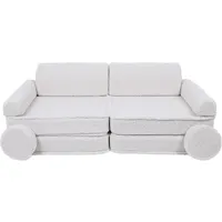 MeowBaby Kindersofa,, Weiß, Textil, 160x24x80 cm, Kinder- & Jugendzimmer, Kindermöbel, Kindersitzmöbel & -tische, Kindersessel & -sofas