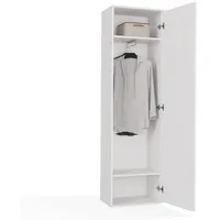 Topeshop Xxxl Garderobenschrank, Weiß, Holzwerkstoff, 50x180x35 cm, Garderobe, Garderobenschränke