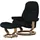 Stressless Relaxsessel Leder 75 x 100 x 73 cm Schwarz mit Hocker