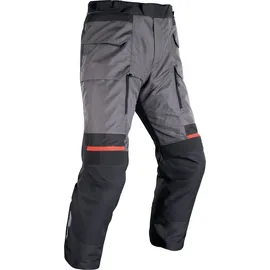 Oxford Rockland, Textilhose wasserdicht - Grau/Schwarz/Rot / Kurz 3XL