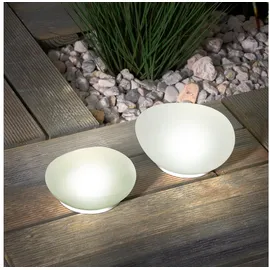esotec Solar Glas Deko Steinleuchten 2er Set Lichtfarbe neutralweiß