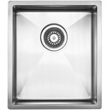 Lavabo KUBUS 340 soft Edelstahlspüle mit Raumsparventil / Ausschnittmaß: 360 ...