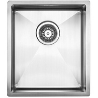 Lavabo KUBUS 340 soft Edelstahlspüle mit Raumsparventil / Ausschnittmaß: 360 ...