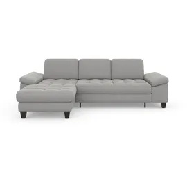 sit&more Ecksofa SIT & MORE "Westham L-Form", silber, B:275cm H:88cm T:172cm, 90% Polyester 10% Polyamid, Sofas, Ecksofa, Recamiere, mit oder ohne Bettfunktion, Bettkasten, Füße wengefarben