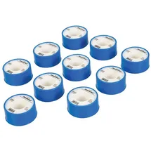 Silverline 10 x Rolle Ptfe-band weiß, 12 m X 19 mm