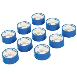 Silverline 10 x Rolle Ptfe-band weiß, 12 m X 19 mm