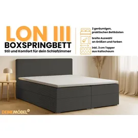 dein schlaf 24 LON III 180 x 200 cm H3 Anthrazit