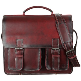 GREENBURRY Aktentasche Leder Schultasche XL Lehrertasche Tasche New Buffalo rot Damen Herren Schule Uni Arbeit