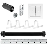 Nobily Achtkantwelle Rolladen-Set mit Maxi Rolladenmotor 20Nm 200 cm grau