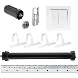 Nobily Achtkantwelle Rolladen-Set mit Maxi Rolladenmotor 20Nm 200 cm grau