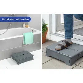 Wenko Secura Trittstufe klappbar grau 250 kg Badewannen Hocker Einstiegshilfe