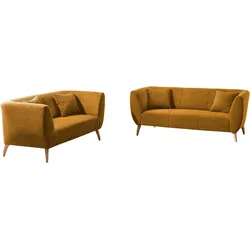 Polstergarnitur INOSIGN "Colori", gold (gold, gold), H:83cm T:88cm, 100% Polyester, Sitzmöbel-Sets, auch als Loveseat erhältlich