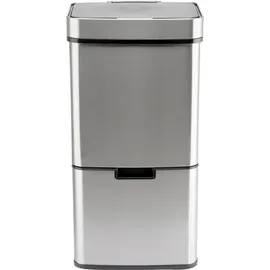 Ribelli Sensor Mülleimer 72 L, 4 Fächer, silber - Silber