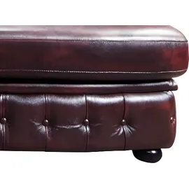 vente-unique Chesterfield Ecksofa BRENTON 100% Büffelleder - - Linke Ecke Links - Rotbraun -
