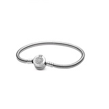 PANDORA Funkelndes Crown O Schlangen-Gliederarmband in Silber 18cm, 599046C01-18