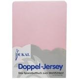 Dukal | Spannbettlaken | 120x200 – 130x200 cm | aus hochwertigem DOPPEL-Jersey | 100% Baumwolle | Farbe: rosé