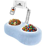 AlphaHeim® 2 in 1 Donut-Kissenhalter–Tablet Ständer, Kindle Halterung, Ständer für [Handy, Tablet, Kindle, iPad] | Kompatibel mit 4,7–13 Zoll Geräten | Abnehmbar, Waschbar mit Snack Funktion (Blau)