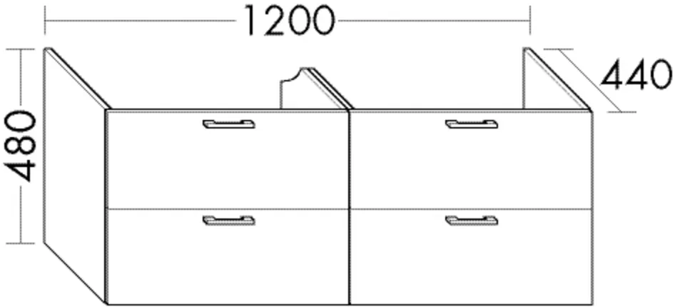 Burgbad Waschtischunterschrank zu M3 Sys30 PG1 Aqua 480x1400x440 Weiß Matt, WVFC140F1719 WVFC140F1719