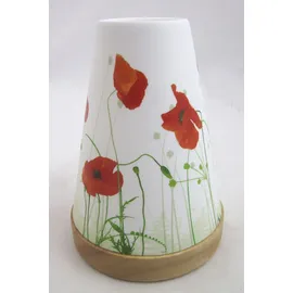 kiipo Teelichtleuchter Vintage Style Nr.32 Mohnblumen rot/weiß ca. 14,5 cm hoch