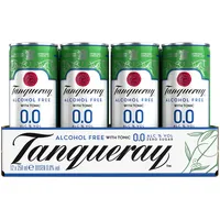 Tanqueray 0.0% & Tonic, Alkoholfreies Mixgetränk, 12 Dosen, 250 ml, Zuckerfrei, Kalorienfrei
