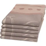 Famanu Küchentücher Set 5 Stück 50x70 cm - Braun, saugfähig und waschbar