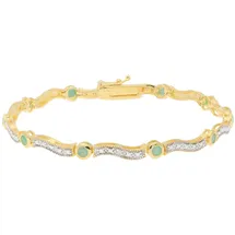 VIVANCE Silberarmband emerald & diamond Silber 925 Größe Damen