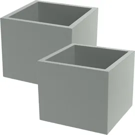 ethick Quadratischer Blumentopf 47 x 47 x 39 cm Beton-Grau