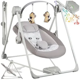 Tectake Babyschaukel klappbar, 5 Geschwindigkeitsstufen, Schaukelliege Babywiege