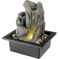 Brunnen Tischbrunnen beleuchtet Zimmerbrunnen Gartenbrunnen Kaskade H: 24cm