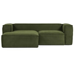 Kave Home Ecksofa Blok Cord Grün 240 x 174 cm