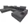 DOMO collection Wohnlandschaft "BRANDON belastbar bis 140 kg/Sitz, 359x228 cm, U-Form", grau (dunkelgrau), Sofas, B/H/T: 359cm x 80cm x 228cm, Luxus-Microfaser, Recamiere rechts, ohne Sitztiefenverstellung, Kunstleder SOFTLUX;Luxus-Microfaser in Antikleder-Optik (100% 