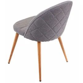 Mendler 6er-Set Esszimmerstuhl HWC-D53, Stuhl Küchenstuhl, Retro 50er Jahre Design, Stoff/Textil ~ dunkelgrau