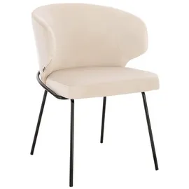Home Deluxe Esszimmerstuhl Amara Samt beige 5 Stück