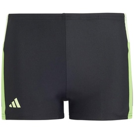 adidas Boy's Colourblock 3-Stripes Swim Boxers Badeanzug, Black/Green Spark/Lucid Lime, 5-6 Years