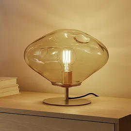LINDBY Tischleuchte Lindby, Lelia, Beige, für Esszimmer, Glas, Design - 27.5
