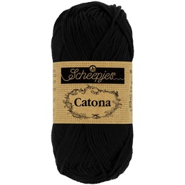 Scheepjes - Scheepjes 110 Jet Schwarz Catona Garn - 1x10g