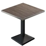 GGM Möbel BPA | Bistro Tisch | Quadratisch | Edelstahl Rand | 70 x 70 x 78,5 cm | Light Wenge / Schwarz