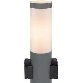 GLOBO LED Sockelleuchte 2 Steckdosen anthrazit